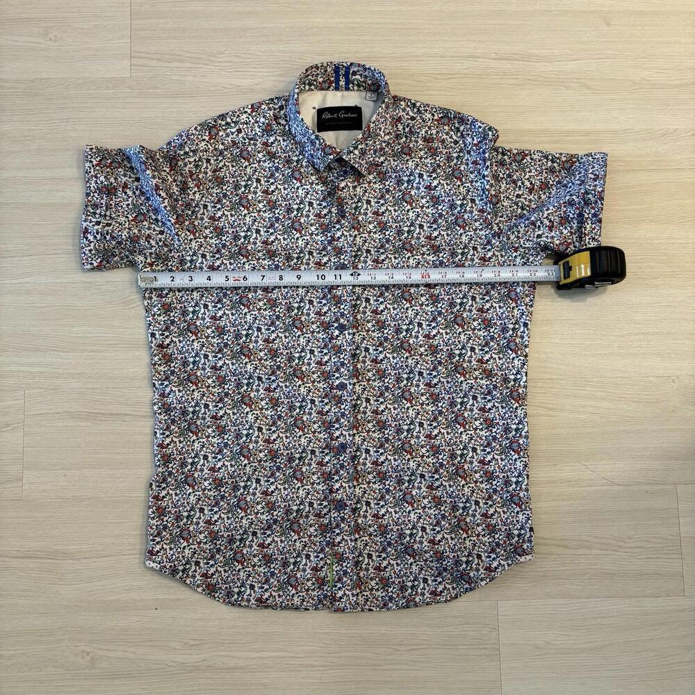 Men’s Robert Graham Short Sleeve Button Down Tailored Fit Size Large Colorful - Picture 5 of 7